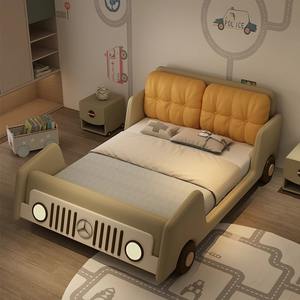 <span class=keywords><strong>Lit</strong></span> <span class=keywords><strong>superposé</strong></span> sur le thème de la voiture pour garçon avec rembourrage en lin de rangement pour garde-corps-Confortable pour le salon et l'hôtel - Product Image 3