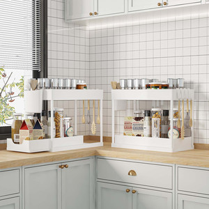 Organisateur sous évier à 2 niveaux, <span class=keywords><strong>étagère</strong></span>s coulissantes pour rangement sous évier, support de rangement pour <span class=keywords><strong>cuisine</strong></span> et salle de bain - Product Image 3