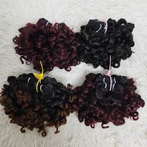 Promotion : 25 $ par lot de 8 mèches de cheveux humains bouclés afro de 10 pouces, 100 % naturels, colorés, extensions de cheveux brésiliens Remy, vente en gros directe usine - Product Image 2