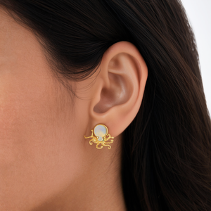 Pendientes de Pulpo en Acero Inoxidable 316L con Baño de Oro PVD, Joyería de Moda - Product Image 3