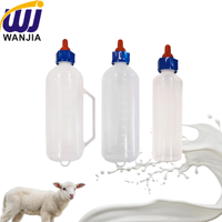 Bouteille de lait pour veau WANJIA avec tétine en caoutchouc, bouteille d'alimentation en plastique de 3 L pour l'élevage bovin