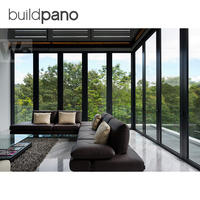 Porte pliante extérieure en aluminium avec panneaux de verre accordéon pour balcon, patio, villa, système panoramique insonorisé et étanche