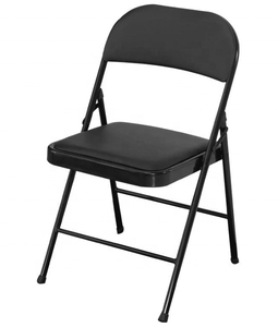 Muebles escolares Silla plegable de metal de poliéster barata Silla de Filipinas con cojín de Pu apilable - Product Image 1