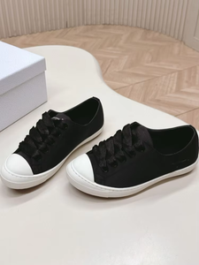 2026 New Top Quality Luxury Designer Shoes Silk Canvas Shoes Women's Casual Versatile Lace up Sports Shoes White Single Shoes - Product Image 5