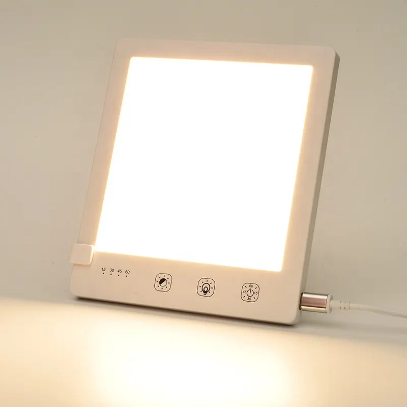 Lampu terapi cahaya portabel desain baru Modern, lampu terapi suasana hati 10000 lux