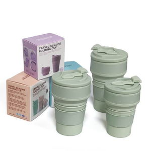 Eversoul Foldable Silicone Coffee <strong>Cups</strong> with Lids Straws Travel Sports <strong>Collapsible</strong> Water Bottle for Camping Drinking - Product Image 5