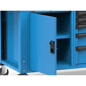 Fami Master 200cm établi réglable bleu avec roues, 4 tiroirs, armoire, étau et 4 prises - Product Image 5