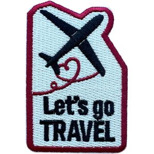 Let's Go Travel Embroidery Patch 3 Inches Iron On Sew On Travel <b>Applique</b> Patch Fabric Nonwoven Felt Bags - Product Image 1
