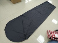 Doublure de sac de couchage confortable en Poly-pongé brossé avec fermeture éclair et poche d'oreiller, drap de Camping et de voyage léger