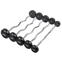 Barre de musculation fixe portable XOYOOU pré-ponderée 30 kg en acier avec poids en caoutchouc antidérapants pour l'entraînement des épaules et des bras