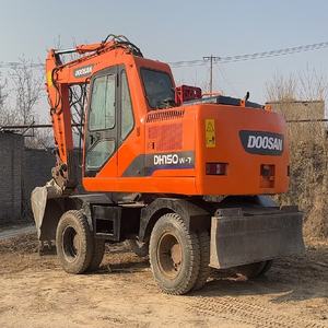 Équipement d'excavation pour la construction routière, excavatrice sur pneus d'occasion Doosan150-7W, composants principaux incluant moteur, pompe, PLC - Product Image 3