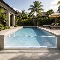 Panneau en PMMA coulé ultra-transparent sur mesure, épais, anti-UV, en acrylique, pour fenêtre de piscine à débordement d'hôtel ou de villa