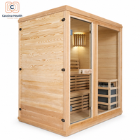Sauna infrarouge lointain à spectre complet en bois massif de pruche, pour 1 personne, à faible EMF, adapté aux villas et appartements modernes, avec poêle et vapeur sèche 5
