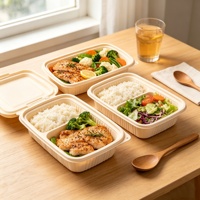 Vaisselle jetable écologique, ensemble de couverts biodégradables et à base de plantes, compatible micro-ondes, idéal pour les restaurants et les fêtes