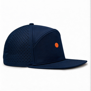 Casquette de baseball et de golf unisexe vintage vierge en nylon à 5 panneaux, perforée à la mode avec trous découpés au laser, imperméable, en stock - Product Image 2