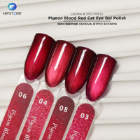 Vernis à ongles gel œil de chat rouge sang de pigeon 15 ml sans HEMA ni TPO, vernis à ongles gel magnétique coloré rouge pailleté, vernis à ongles gel œil de chat magnétique brillant