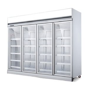 Refrigerador Comercial de Una Sola Temperatura para Exhibición de Bebidas en Supermercados, Congelador Vertical con Cuatro Puertas de Vidrio en Venta - Product Image 1