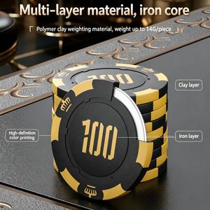 High Quality Thick Clay Poker Chips 40mm 14g Texas Hold'em Chips Non-Toxic Durable Wholesale Custom Casino Gifts <strong>Entertainment</strong> - Product Image 4