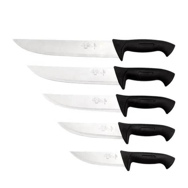 Set di coltelli da macellaio da cucina in acciaio inossidabile da 5 pezzi con manico in pp