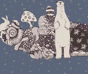 ไอเดียสินค้าใหม่ วอลเปเปอร์ลายหมีขั้วโลก <span class=keywords><strong>กระต่าย</strong></span> เห็ด ภาพติดผนังสำหรับตกแต่งห้องเด็ก - Product Image 2