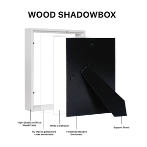 Black White Walnut MDF 8x8 8x10 10x10 16x16 Inch A4 Decoration Art Picture <strong>Photo</strong> <strong>Frame</strong> <strong>Deep</strong> 3D Shadow Box <strong>Frame</strong> With Plexiglass - Product Image 5