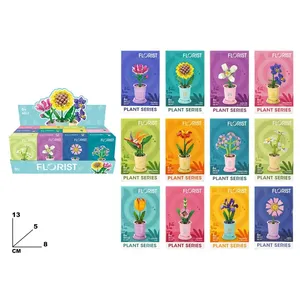 Juego de bloques de construcción Serie Plantas, mini macetas para niños mayores de 6 años, juguete educativo, set de regalo - Product Image 3