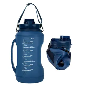 Bottiglia d'acqua di grande capacità pieghevole in silicone sippy cup per campeggio all'aperto tazza per acqua sportiva