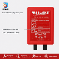 Couverture anti-feu en fibre de verre Kunan pour cuisine, 1m x 1m, résistante aux hautes températures, pour protection d'urgence, vente en gros