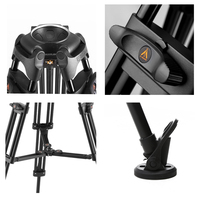 Kit de trépied fluide pour appareil photo en aluminium professionnel E-IMAGE EI720A 75 mm pour studio vidéo DSLR