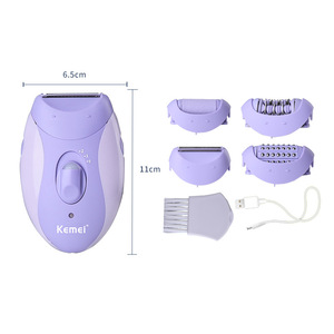 Depiladora Kemei para mujer 4 en 1, afeitadora corporal completa con carga USB y masajeador de pies para el cuidado corporal - Product Image 1