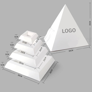 Tùy chỉnh món tráng miệng kim tự tháp bánh kẹo Hộp ngăn xếp gói thực phẩm bánh ngọt hộp xử lý kim tự tháp chăn thả kim tự tháp Kraft đĩa hộp - Product Image 2