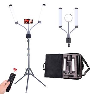 Éclairage annulaire à double led avec poignée réflexe, lumière pour photographie avec miroir de maquillage, pour smartphone - Product Image 1