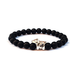 G2639 Pulseras De Piedras Naturales Perles en pierre volcanique Ours polaire <span class=keywords><strong>Bracelet</strong></span> à breloques Bijoux de mode Bracelets & Bangles - Product Image 3