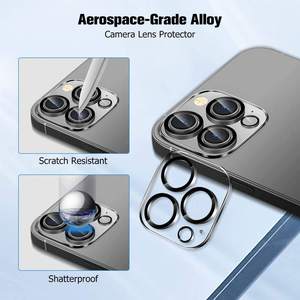 Protection d'écran en verre trempé transparente 2 en 1 personnalisée pour téléphone portable, protection d'objectif d'appareil photo pour iPhone 15 16 16E Pro Max Plus - Product Image 3