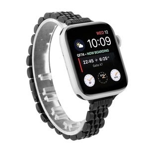 Correa <span class=keywords><strong>de</strong></span> reloj <span class=keywords><strong>de</strong></span> acero inoxidable delgada para <span class=keywords><strong>Apple</strong></span> <span class=keywords><strong>Watch</strong></span> Series 7 <span class=keywords><strong>6</strong></span> 5 4 3 2 1 correa <span class=keywords><strong>de</strong></span> reloj <span class=keywords><strong>de</strong></span> repuesto con siete cuentas - Product Image 4