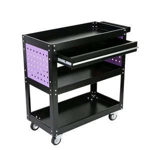 Carrello a 3 Ripiani per <span class=keywords><strong>Officina</strong></span> Auto, Armadietto Multifunzione in Plastica, OEM ODM OBM, Capacità 200kg, con Serratura a Chiave - Product Image 1