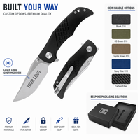 Couteau pliant de survie en plein air personnalisé OEM avec lame en acier D2, manche en G10, certifié BSCI, pour EDC, épaisseur de 3 mm