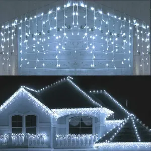 4Mx0.6M <b>Curtain</b> LED Icicle String <b>Lights</b> EU Plug Christmas Garland Droop <b>Light</b> Wedding Garden Street Outdoor Decorative Lighting - Product Image 2
