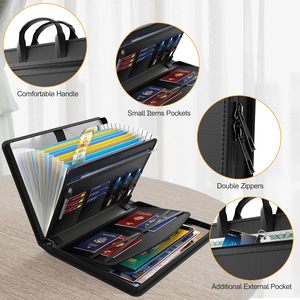 Du Lịch Nhà Lưu Trữ An Toàn Thư Mục Tập Tin Chất Kết Dính 5200 ℉ Accordion Tập Tin Tổ Chức Chống Cháy Tài Liệu Tổ Chức Với Túi Và Dây Kéo - Product Image 2