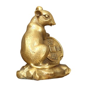Figura de rata de bronce de Copper World, adorno del zodiaco hecho a mano para decoración del hogar, oficina, sala de estar, regalo de Año Nuevo Chino - Product Image 4