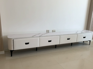 <span class=keywords><strong>Meuble</strong></span> de rangement moderne en cuir, <span class=keywords><strong>meuble</strong></span> <span class=keywords><strong>TV</strong></span> en cuir avec plateau en pierre de roche avancée, support en métal, <span class=keywords><strong>meuble</strong></span> sur <span class=keywords><strong>pied</strong></span> - Product Image 3