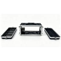 Boîtier de transport léger en plastique ABS rigide OEM 4U pour montage en rack, pour le stockage d'un amplificateur 8'' avec sac en filet zippé simple