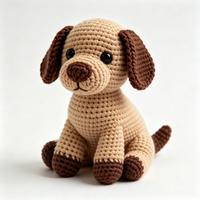 Peluche de chiot mignonne en tricot de dessin animé, personnalisable, colorée, douce et rembourrée, vente en gros, jouet en peluche sur mesure