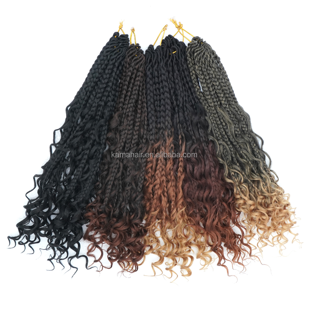 KAMA Pre-Looped Dyed Synthetic Braids Soft Hair Extensions Boho Box Jumbo River Loco Butterfly Crochet Single Weft Hair Waving Detail Section 2