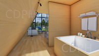 Villa de Luxe Modulaire en A, Isolation Thermique, Préfabriquée, Petite Maison Triangle pour Appartement, Cottage Préfabriqué