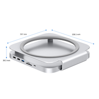 Station d'accueil USB-C pour Mac Mini M4, boîtier SSD M.2 NVMe SATA 10 Gbit/s, hub HDMI, lecteur de cartes SD TF, extension USB