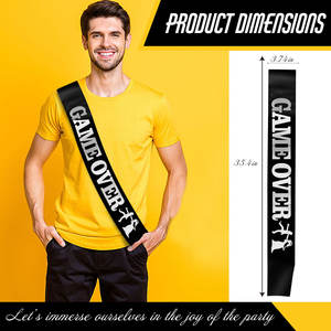 Écharpe de Marié en Satin « Game Over » pour Enterrement de Vie de Garçon, Idée Cadeau Amusante pour Mariage et Fiançailles, pour Marié Gamer ou Récentment Divorcé - Product Image 2