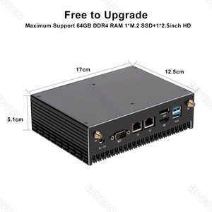 Fanless Mini Pc Core I3/I5/I7 Processor Windows 10/11 Linux Hd Dp 2rs232 Sata 3.0 Dual Band Wifi Bt Industriële Gaming Computer - Product Image 3