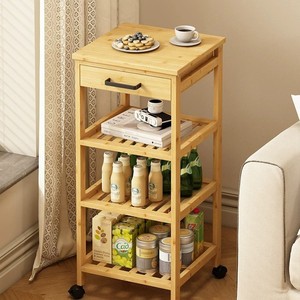 Carrito de almacenamiento móvil, mesa auxiliar para sala de estar, estante de almacenamiento multifuncional, mesa auxiliar para sofá, almacenamiento sin madera maciza - Product Image 1