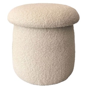 Cream Colored Makeup Stool Warm White Soft Home Ottoman Dressing Chair Adult Use - Product Image 3